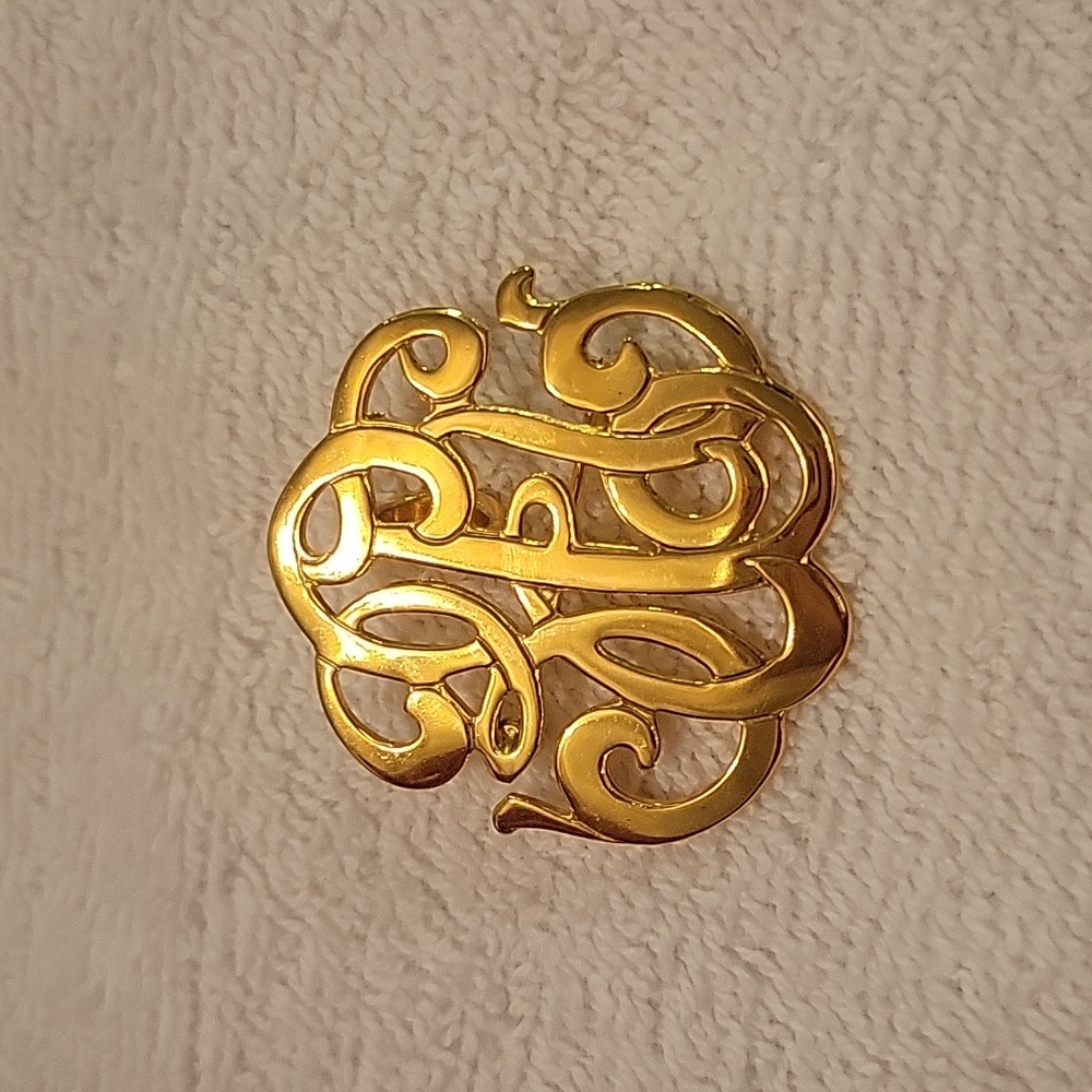 Signed Premier Designs Gold Tone Convertible Brooch Pin and Pendant